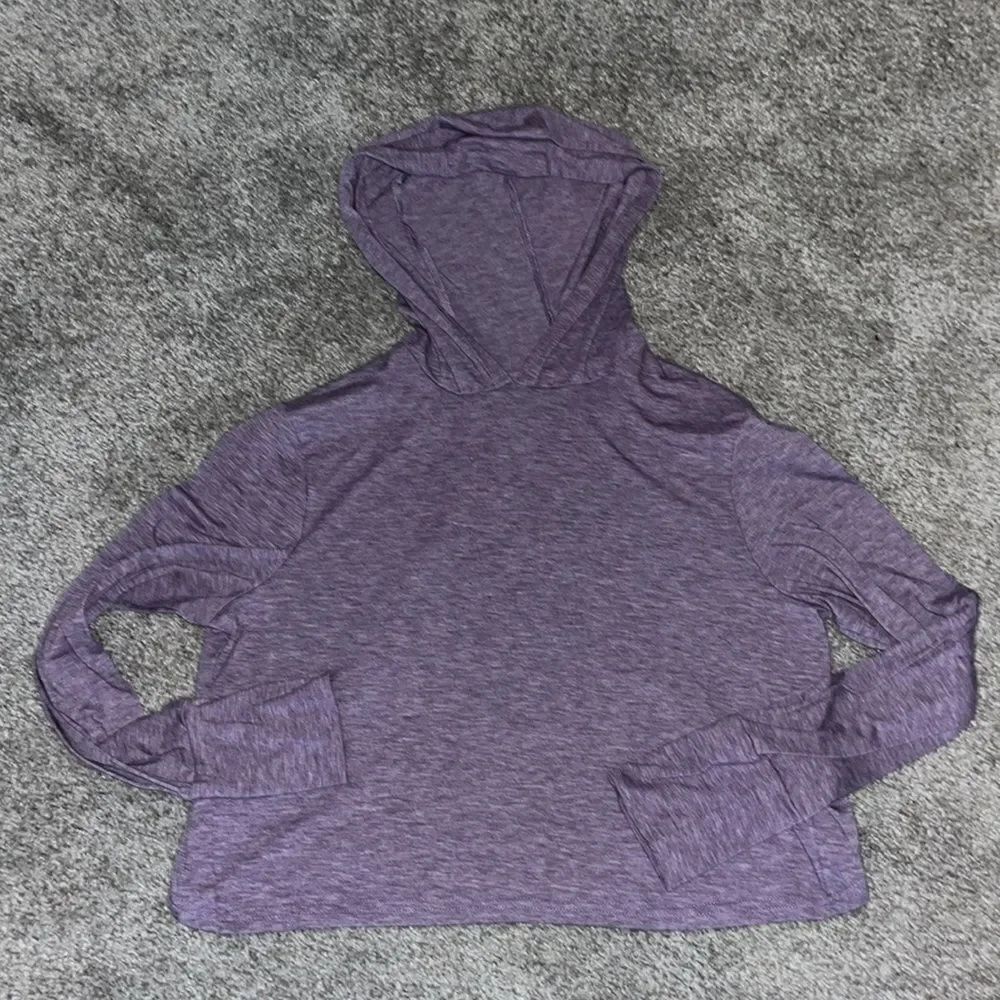 Purple hooded hoodie sweatshirt open back work out to sweatshirt light S